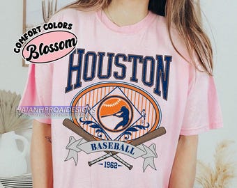 Houston Baseball Shirt, Vintage Sports T-Shirt, Comfort Colors Graphic Tee, Retro Distressed Baseball Fan Gift