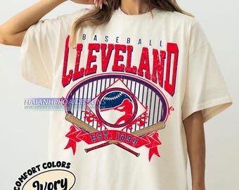 Cleveland Baseball Comfort Colors T-shirt, Vintage Baseball Shirt, Sports Fan Gift, Retro Tee for Men & Women