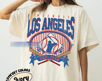 Retro Los Angeles Baseball Shirt, Comfort Colors® Shirt, Baseball Los Angeles T-shirt, Los Angeles Fan Gift