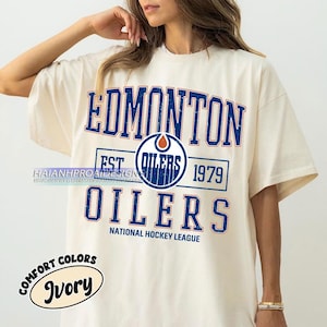 Comfort Colors® Edmonton Oilers Hockey T-shirt, Custom Vintage Graphic Tee, Edmonton Hockey Gift For Fan