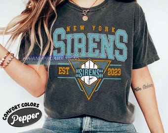 Comfort Colors® Vintage New York Sirens T-shirt, Vintage Sirens T-shirt, New York Hockey Women T-shirt, Hockey Women, Sirens T-shirt