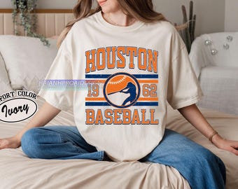 Vintage Houston Comfort colors T- shirt, Houston baseball Fan shirt, Baseball Fan Tee, Houston Baseball merch