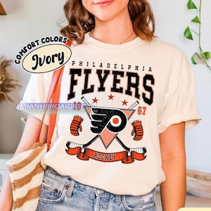 Vintage Philadelphia Flyers Shirt | Comfort Colors Hockey Tee | Retro Hockey Fan Shirt for Game Day