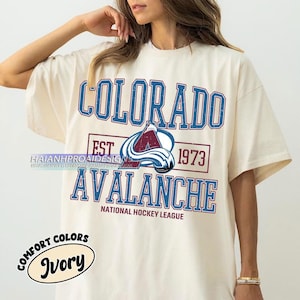 Comfort Colors® Colorado Avalanche Hockey T-shirt, Custom Vintage Graphic Tee, Colorado Hockey Gift For Fan