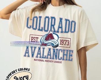 Comfort Colors® Colorado Avalanche Hockey T-shirt, Custom Vintage Graphic Tee, Colorado Hockey Gift For Fan
