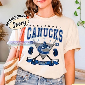 Vintage Vancouver Canucks Shirt | Comfort Colors Hockey Tee | Retro Hockey Fan Shirt for Game Day