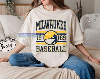 Vintage Milwaukee Comfort colors T- shirt, Milwaukee baseball Fan shirt, Baseball Fan Tee, Milwaukee Baseball merch