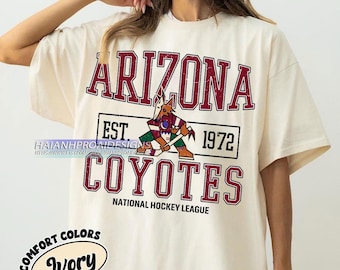 Comfort Colors® Arizona Coyotes Hockey T-shirt, Custom Vintage Graphic Tee, Arizona Hockey Gift For Fan