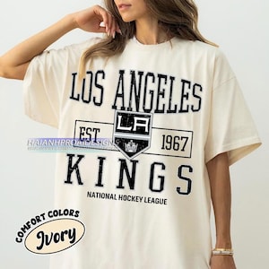 Comfort Colors® Los Angeles Kings Hockey T-shirt, Custom Vintage Graphic Tee, Los Angeles Hockey Gift For Fan
