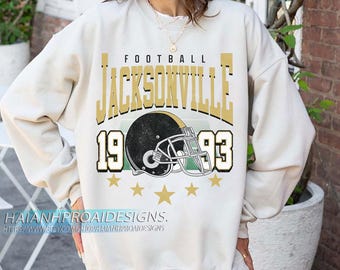Jacksonville Football 1993 Vintage Sweatshirt, Retro Sports Helmet Crewneck, Classic State Pride Fan Sweater, Game Day Gift Shirt
