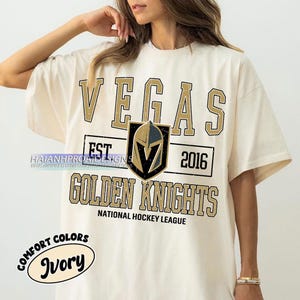 Comfort Colors® Vegas Golden Knights Hockey T-shirt, Custom Vintage Graphic Tee, Vegas Golden Hockey Gift For Fan