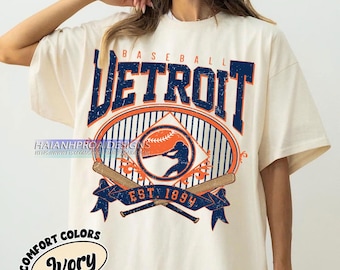 Detroit Baseball Comfort Colors T-shirt, Vintage Baseball Shirt, Sports Fan Gift, Retro Tee for Men & Women
