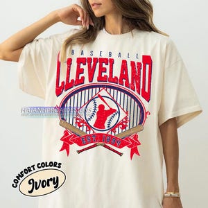 Retro Cleveland Baseball Shirt, Comfort Colors® Shirt, Baseball Cleveland T-shirt, Cleveland Fan Gift