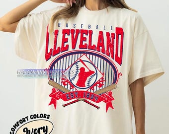 Retro Cleveland Baseball Shirt, Comfort Colors® Shirt, Baseball Cleveland T-shirt, Cleveland Fan Gift