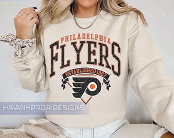 Philadelphia Flyers Sweatshirt, Vintage Style Philadelphia Hockey Crewneck, Retro Philadelphia Hockey Shirt, Philadelphia Ice Hockey Sweater