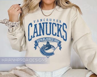 Vancouver Canucks Sweatshirt, Vintage Vancouver Hockey Crewneck, Retro Vancouver Hockey Shirt, Retro Vancouver Canucks Sweater , Hockey Fan