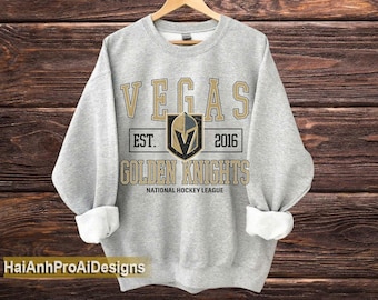Vegas Golden Knights Sweatshirt, Vintage Vegas hockey shirt, Vegas Hockey Crewneck, Golden Knights Hockey youth sweater, Hockey Fan gift