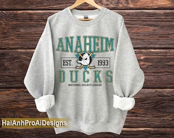 Anaheim Duck Sweatshirt, Vintage Anaheim hockey shirt, Anaheim Hockey Crewneck, Ducks Hockey sweater, Hockey Fan gift