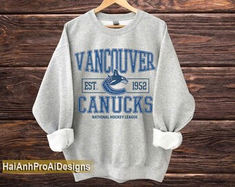 Vancouver Hockey Sweatshirt, Vancouver Canucks crewneck, Vancouver Hockey shirt, Custom Hockey Shirt, Hockey Number Shirt