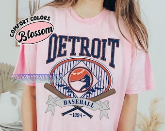 Detroit Baseball Shirt, Vintage Sports T-Shirt, Comfort Colors Graphic Tee, Retro Distressed Baseball Fan Gift