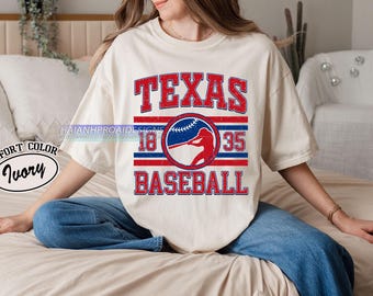 Vintage Texas Comfort colors T- shirt, Texas baseball Fan shirt, Baseball Fan Tee, Texas Baseball merch