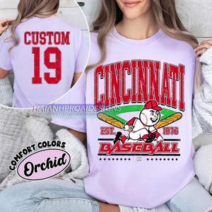 Personalized Comfort Colors® Cincinnati Baseball T-Shirt | Custom Sports Tee | Cincinnati Baseball Fan T-Shirt
