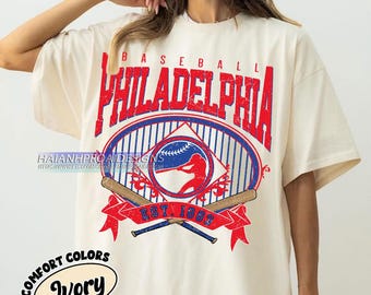 Philadelphia Baseball Comfort Colors T-shirt, Vintage Baseball Shirt, Sports Fan Gift, Retro Tee for Men & Women