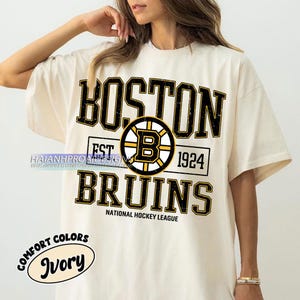 Comfort Colors® Boston Bruins Hockey T-shirt, Custom Vintage Graphic Tee, Boston Hockey Gift For Fan