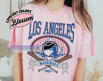 Los Angeles Baseball Shirt, Vintage Sports T-Shirt, Comfort Colors Graphic Tee, Retro Distressed Baseball Fan Gift