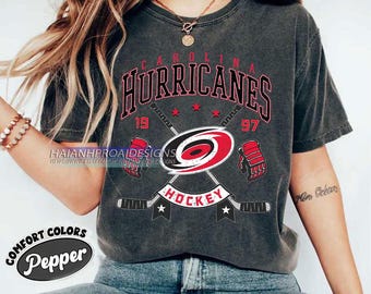 Carolina Hurricanes Hockey Comfort Colors T-shirt, Unisex Tee Shirt for Sports Fans, Graphic Sports Tee, Hurricanes Team Shirt, Hockey Fan