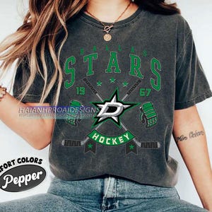 Dallas Stars Hockey Comfort Colors T-shirt, Unisex Tee Shirt for Sports Fans, Graphic Sports Tee, Stars Team Shirt, Hockey Fan