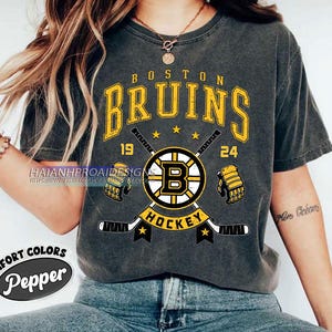 Boston Bruins Hockey Comfort Colors T-shirt, Unisex Tee Shirt for Sports Fans, Graphic Sports Tee, Bruins Team Shirt, Hockey Fan
