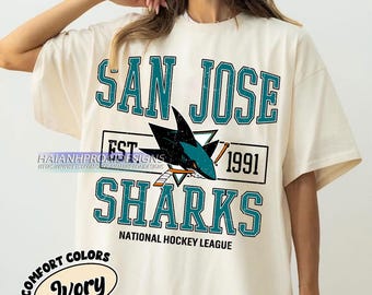 Comfort Colors® San Jose Sharks Hockey T-shirt, Custom Vintage