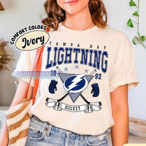 Vintage Tampa Bay Lightning Shirt | Comfort Colors Hockey Tee | Retro Hockey Fan Shirt for Game Day