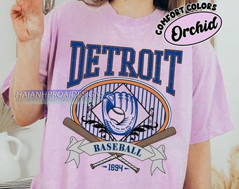 Comfort Colors Detroit Baseball T-shirt, Retro Style Detroit Baseball shirt, Detroit Baseball fan gifl