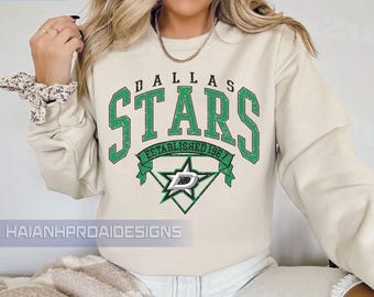 Dallas Stars Sweatshirt, Vintage Style Dallas Hockey Crewneck, Retro Dallas Stars Hockey Shirt, Retro Dallas Ice Hockey Sweater
