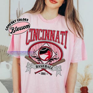 Cincinnati Baseball Shirt, Vintage Sports T-Shirt, Comfort Colors Graphic Tee, Retro Distressed Baseball Fan Gift