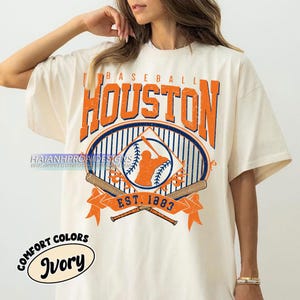 Retro Houston Baseball Shirt, Comfort Colors® Shirt, Baseball Houston T-shirt, Houston Fan Gift