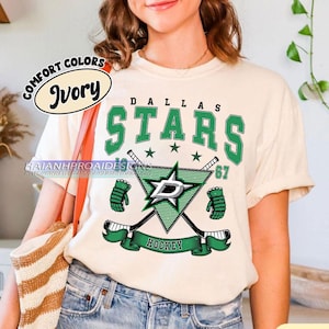 Vintage Dallas Stars Shirt | Comfort Colors Hockey Tee | Retro Hockey Fan Shirt for Game Day