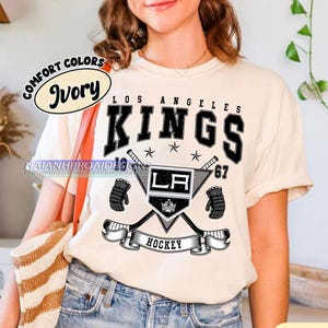 Vintage Los Angeles Kings Shirt | Comfort Colors Hockey Tee | Retro Hockey Fan Shirt for Game Day