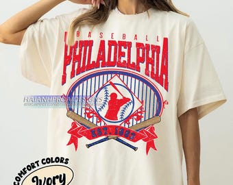 Retro Philadelphia Baseball Shirt, Comfort Colors® Shirt, Baseball Philadelphia T-shirt, Philadelphia Fan Gift
