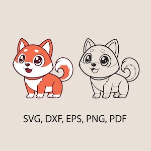 Shiba Inu paper cut file,SVG for Cricut,laser cut file,clipart SVG,black line art,Shiba Inu silhouette SVG