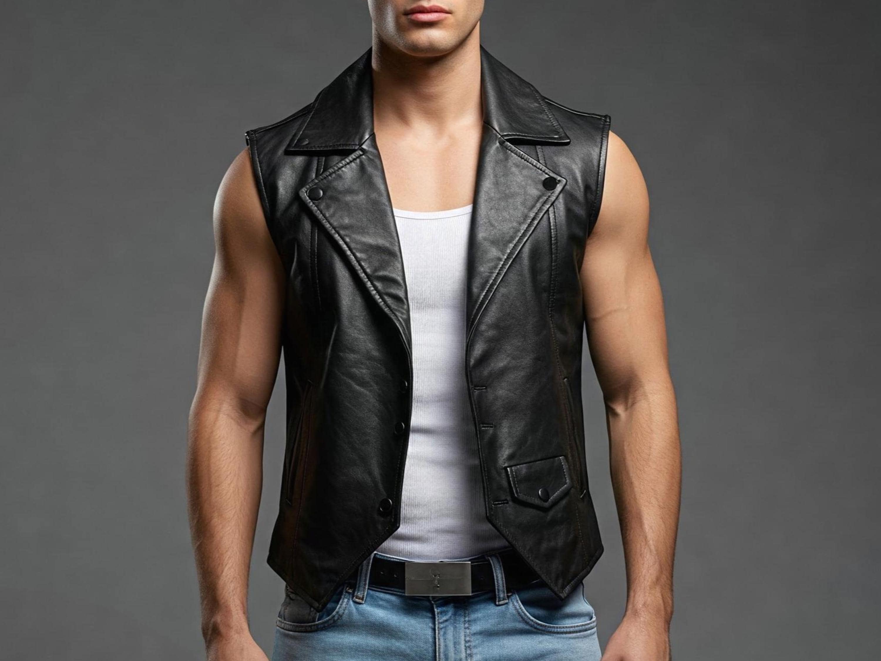 Handmade Black Sheep Leather Vest – Biker Steampunk Style - Etsy