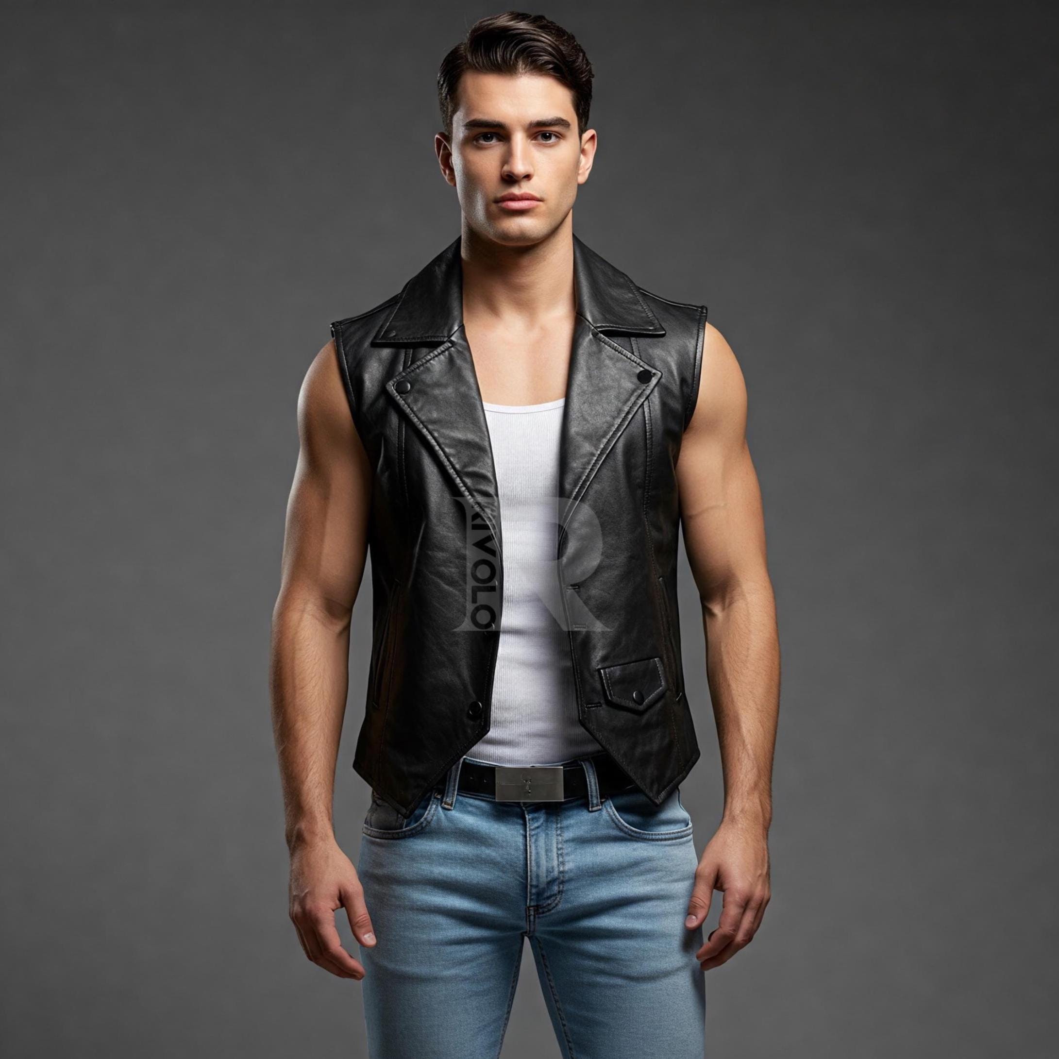 Handmade Black Sheep Leather Vest – Biker Steampunk Style - Etsy