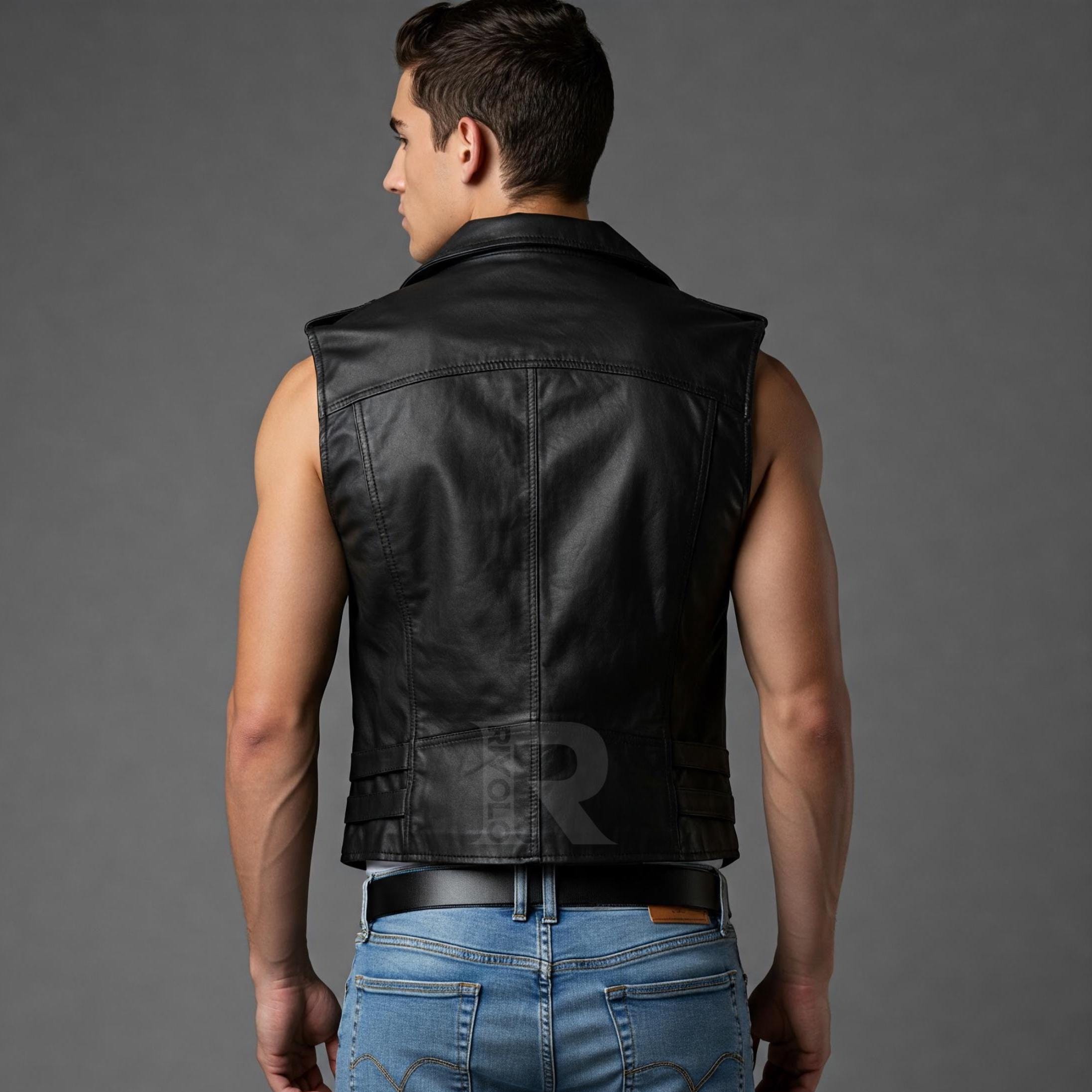 Handmade Black Sheep Leather Vest – Biker Steampunk Style - Etsy