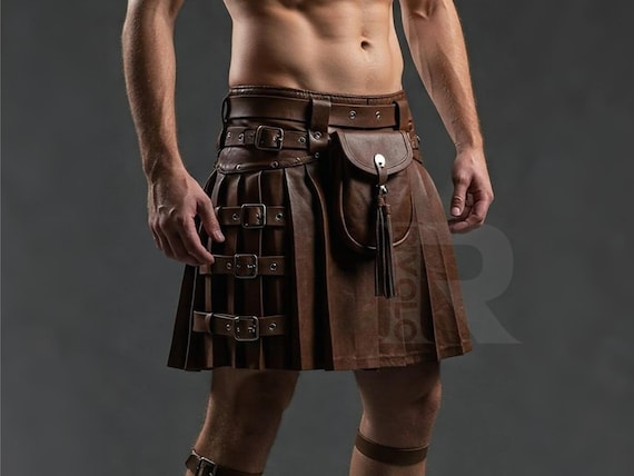 Falda De Gladiador Y Vikingo De Piel Sintética – Con Hebillas Y Cinturón Para Cosplay