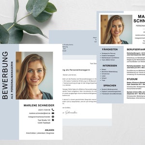 Plantilla, aplicación, currículum, carpeta de solicitud profesional, plantilla de CV, descarga instantánea, alemán, Canva