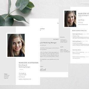 Plantilla, aplicación, currículum, carpeta de solicitud profesional, plantilla de CV, descarga instantánea, alemán, Canva
