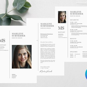 Plantilla, aplicación, currículum, carpeta de solicitud profesional, plantilla de CV, descarga instantánea, alemán, Canva