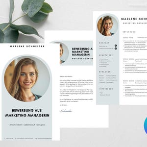 Plantilla, aplicación, currículum, carpeta de solicitud profesional, plantilla de CV, descarga instantánea, alemán, Canva